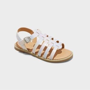 Toddler sandals - white shiny